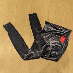 SPANX Navy Velvet Leggings
